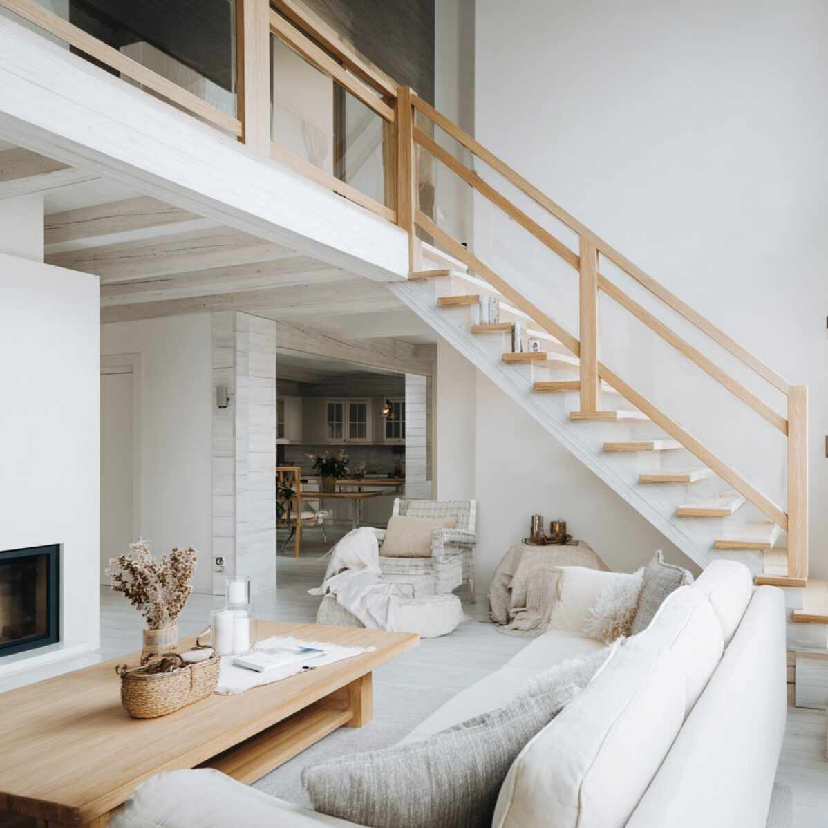 Scandinavian White and Light Wood Style
