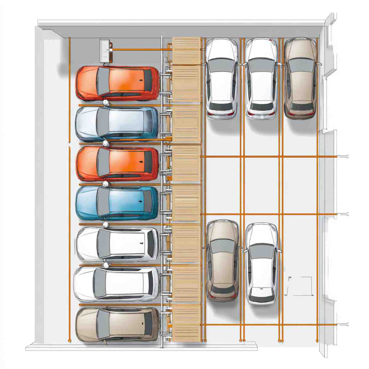  Lift-Assisted Stacked Parking Zone