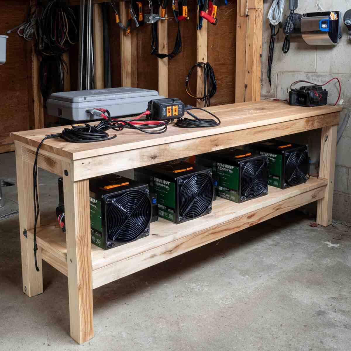 Charging Bench with Cooling Fans for Battery Packs