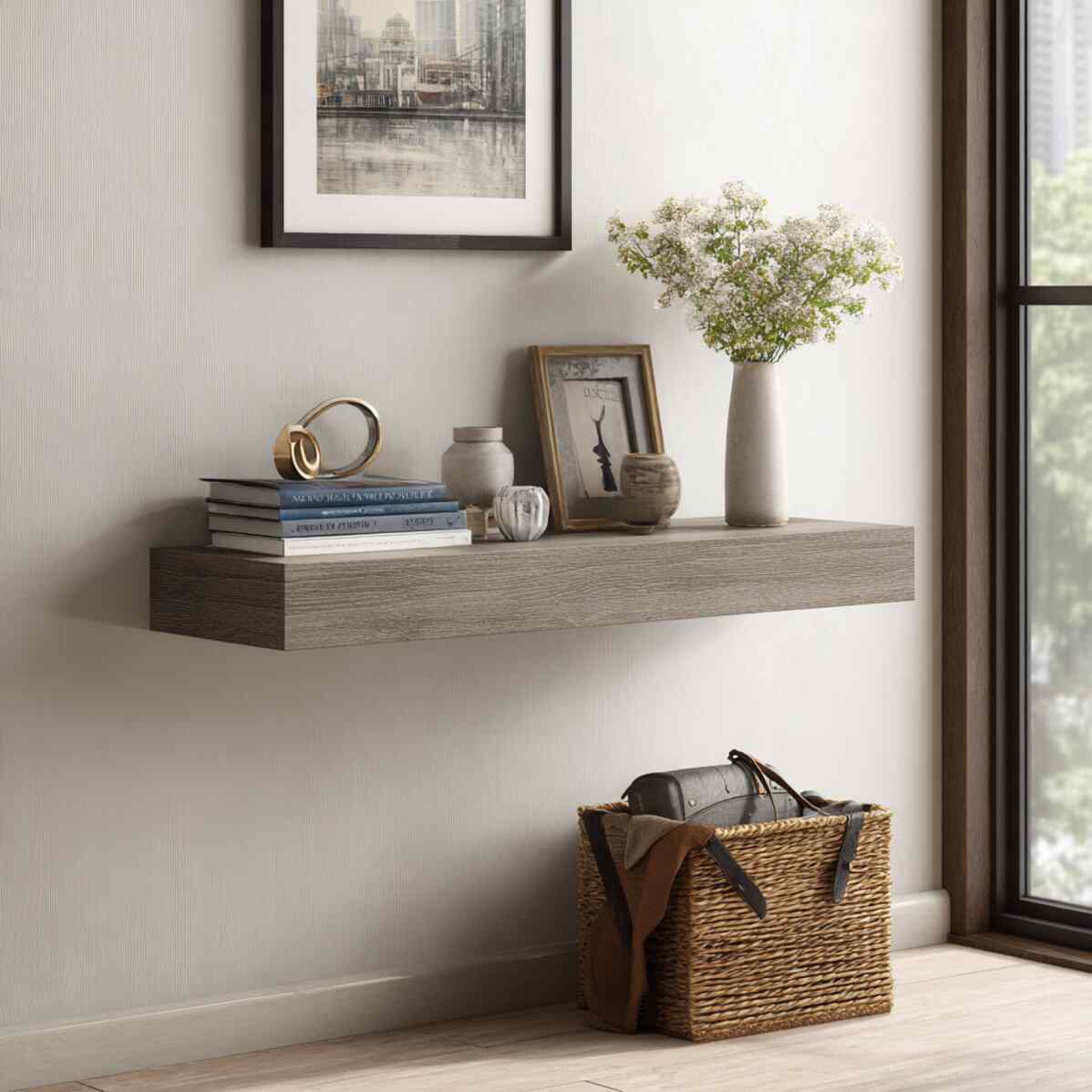 Floating Entry Table-Style Shelf