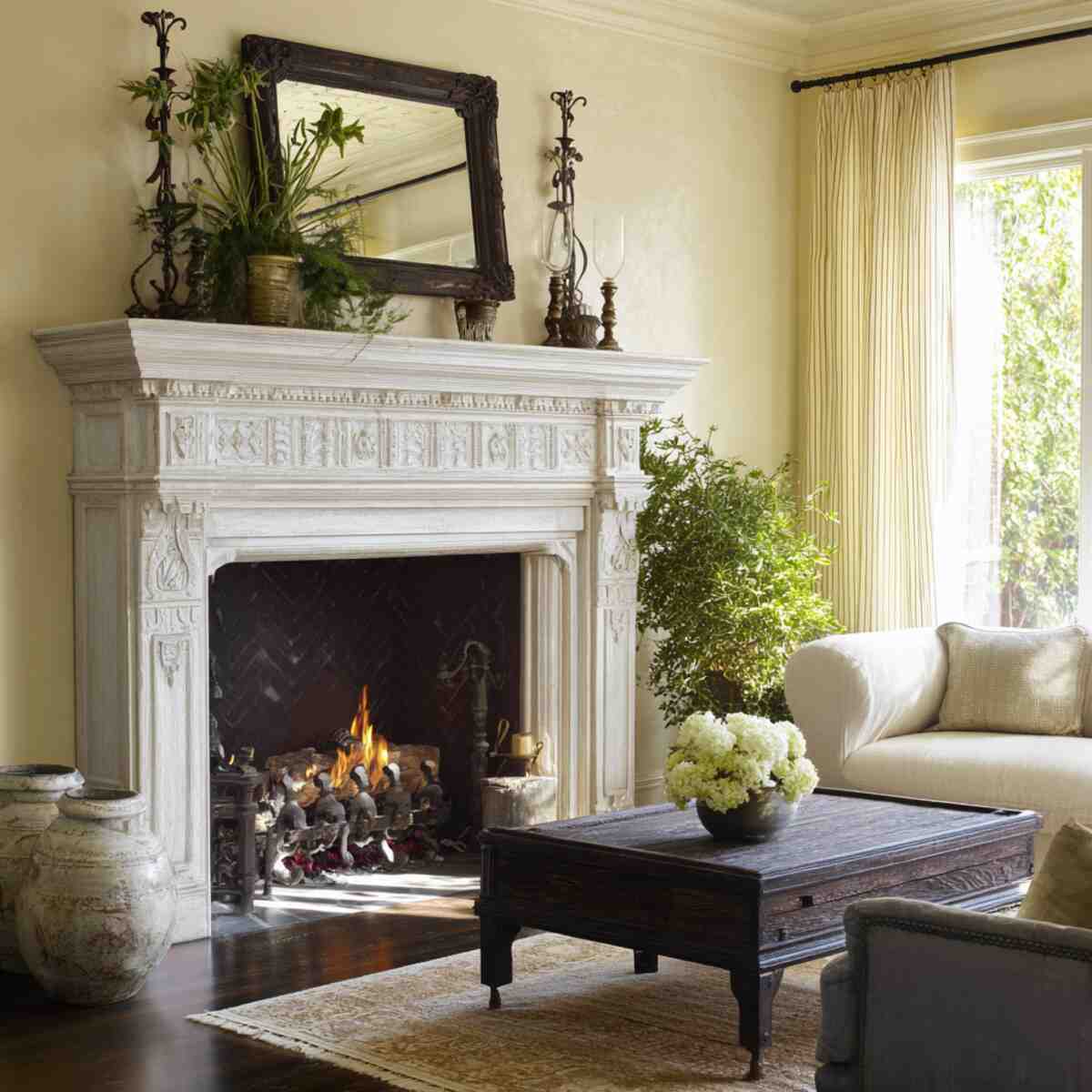 Old-fashioned Fireplace Mantel
