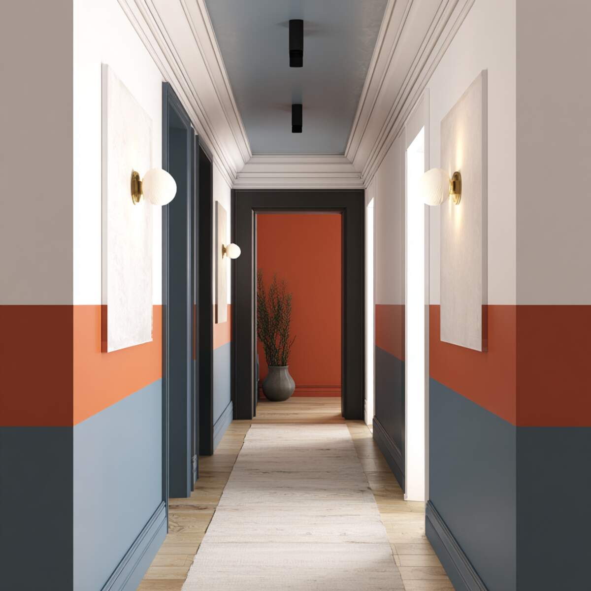 Color-Blocked Paint Design on Walls