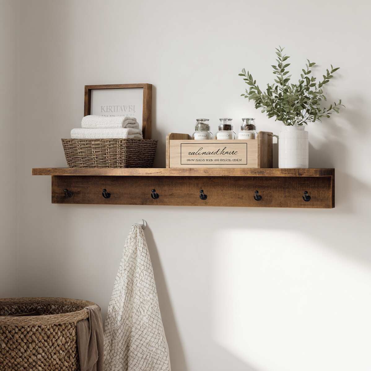 Floating Shelf with Personalized Nameplate
