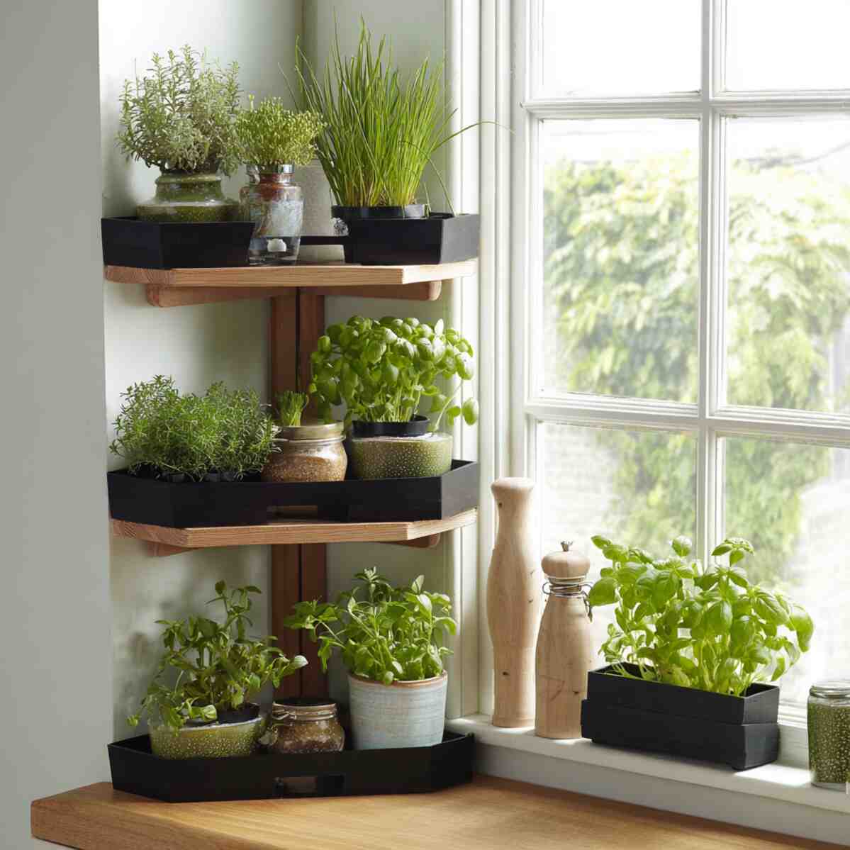 Tiered Corner Shelf Planters