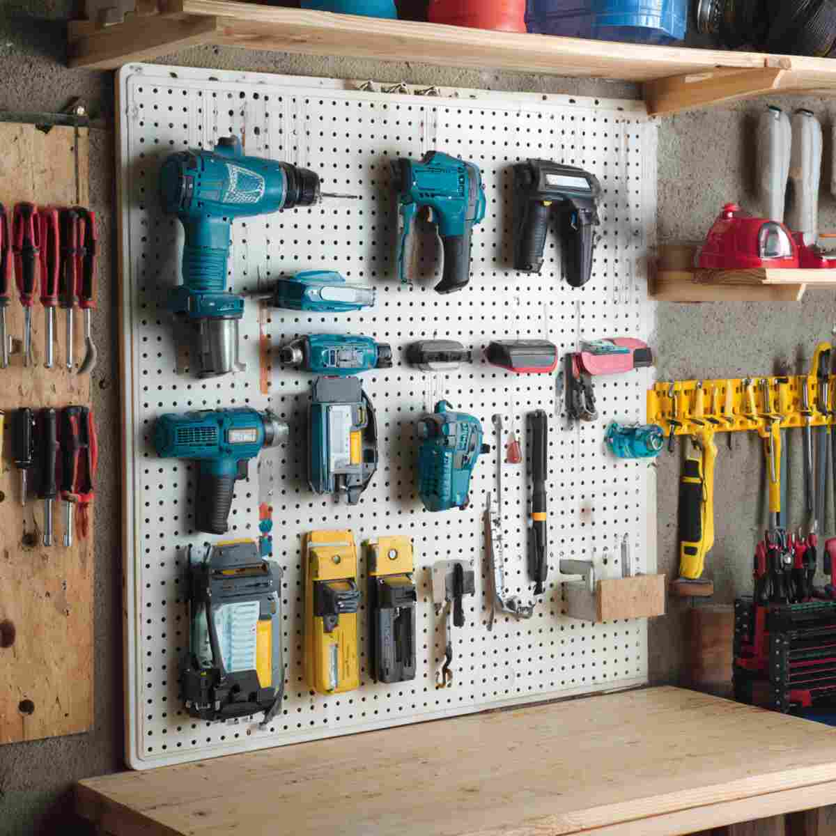 Pegboard Charging Station for Power Tools