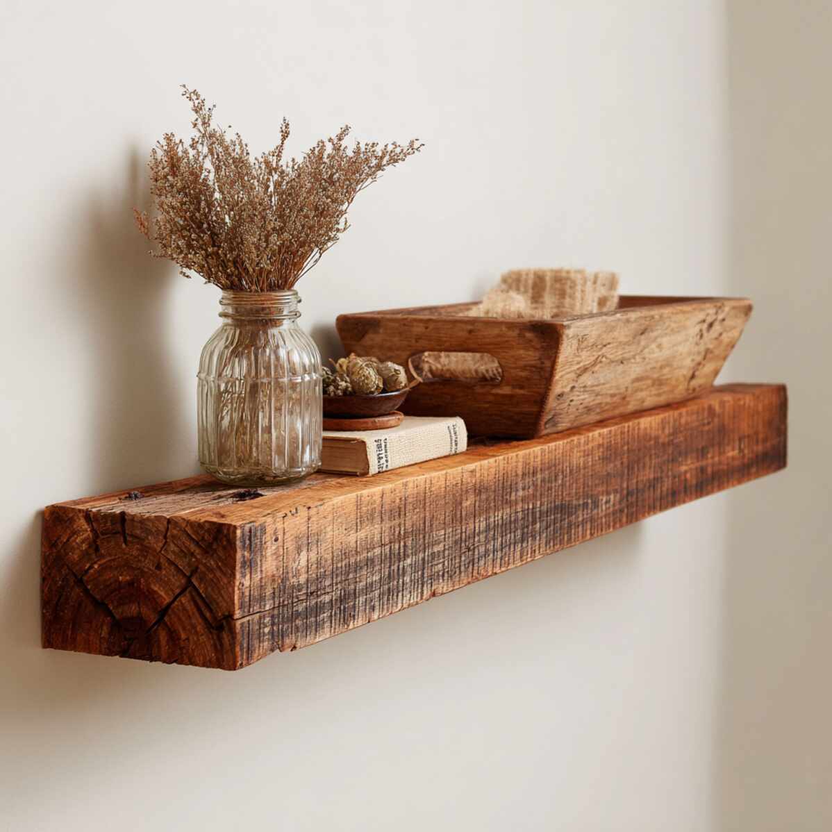 Rustic Reclaimed Wood Shelf