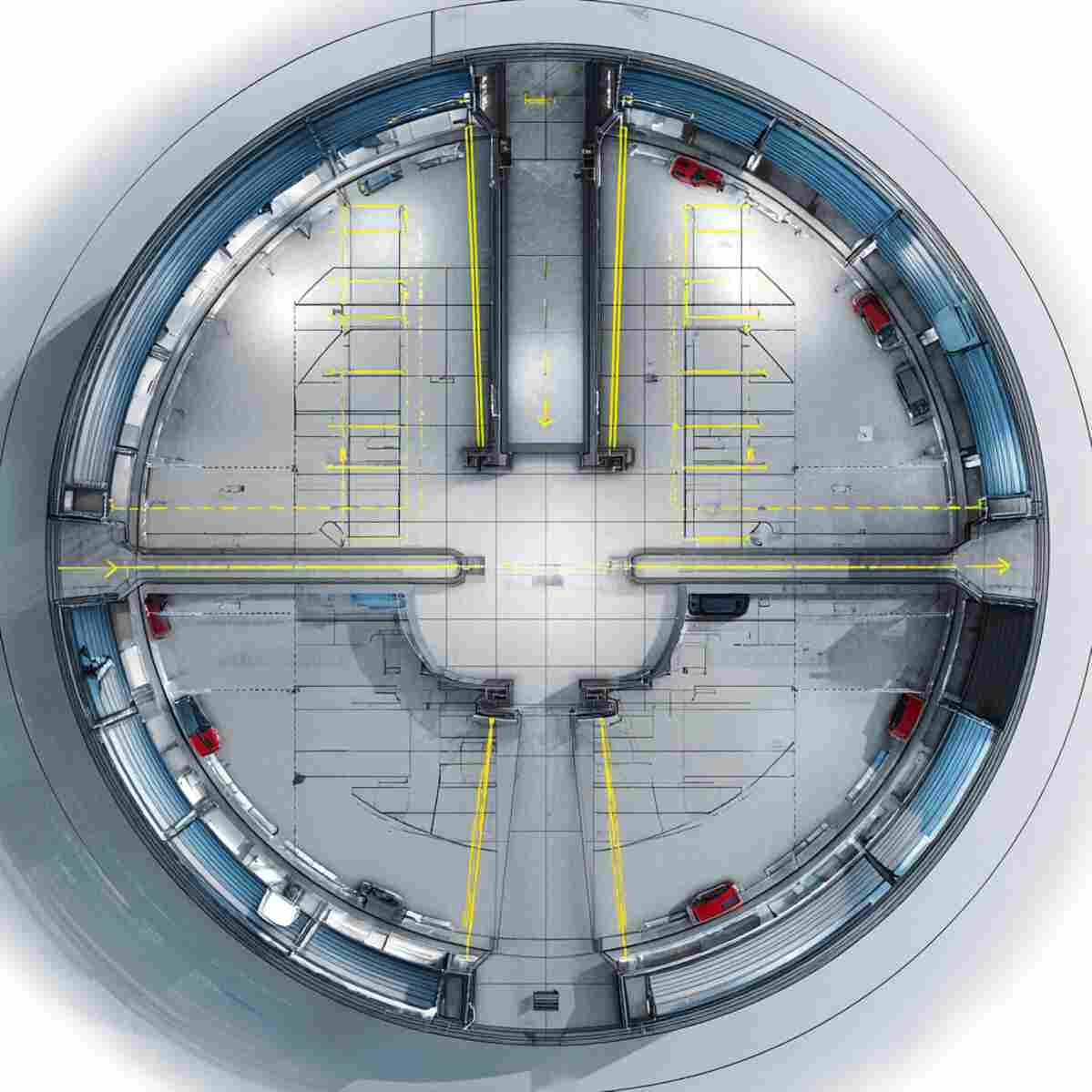 Rotating Platform Parking Layout
