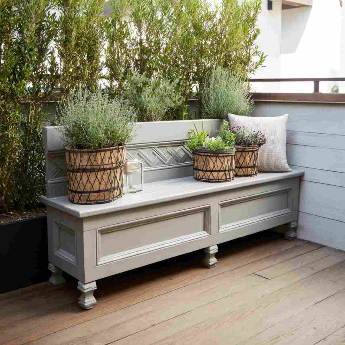 Bench with Raised Planter Legs