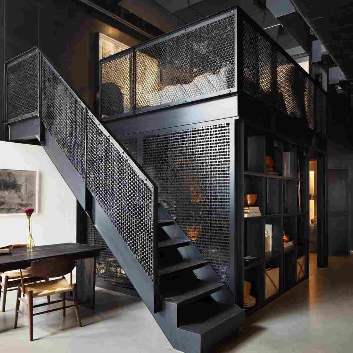 Black Steel Frame with Perforated Side Panels