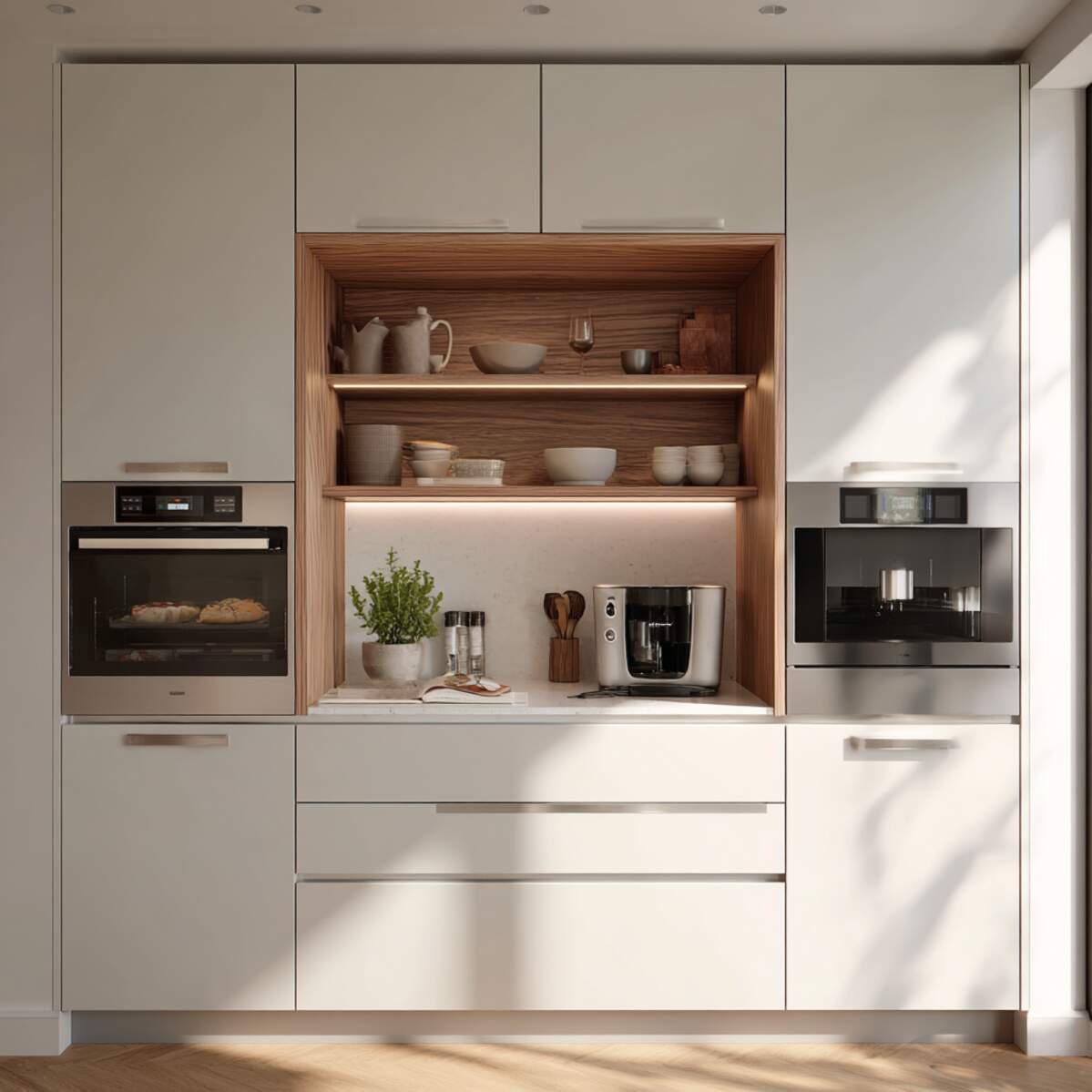 Minimalist Microwave Slot in Tall Unit