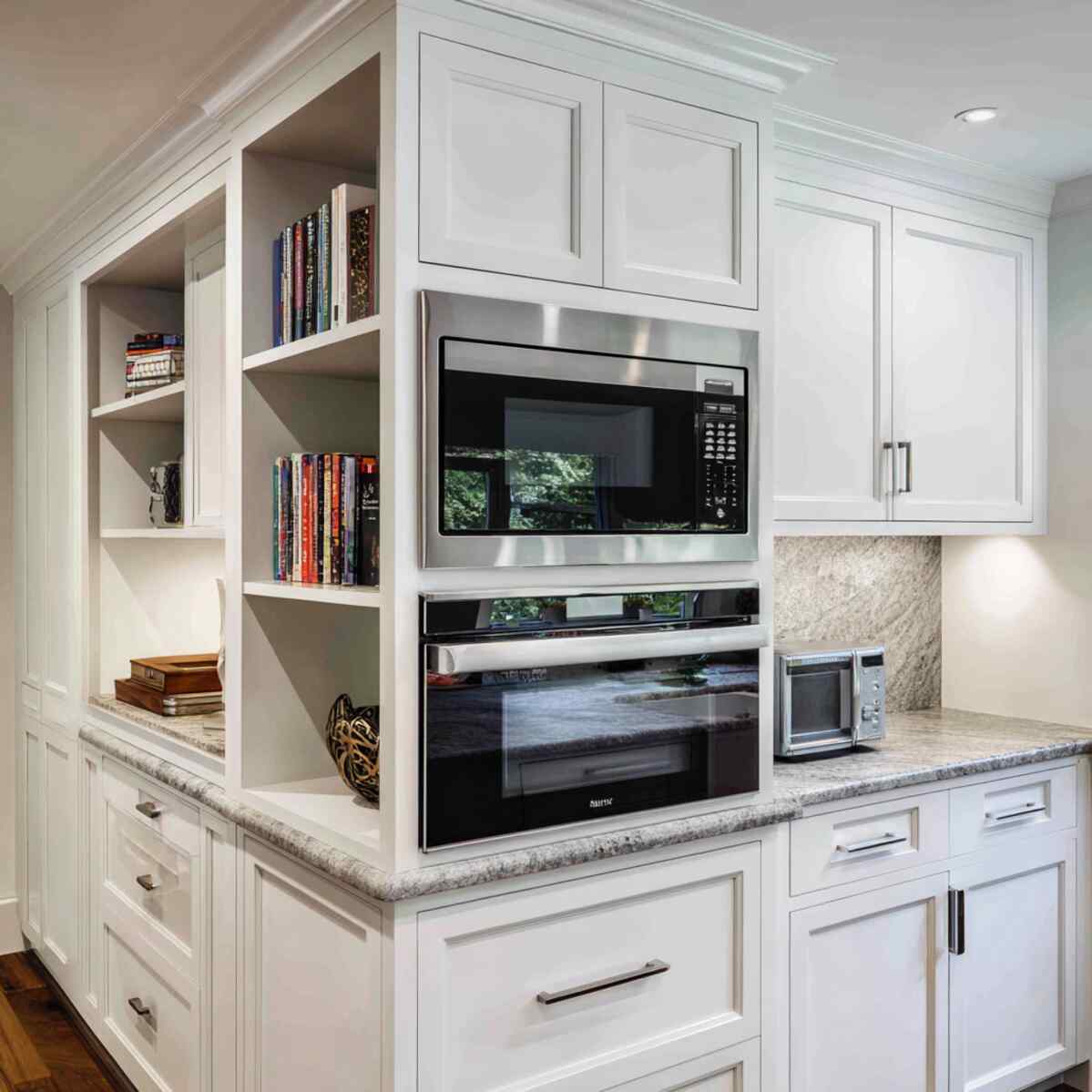 Upper Wall Cabinet Microwave Nook