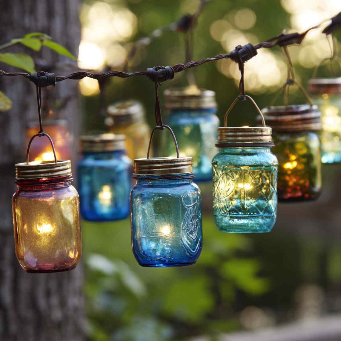 Painted Glass Jar Lights