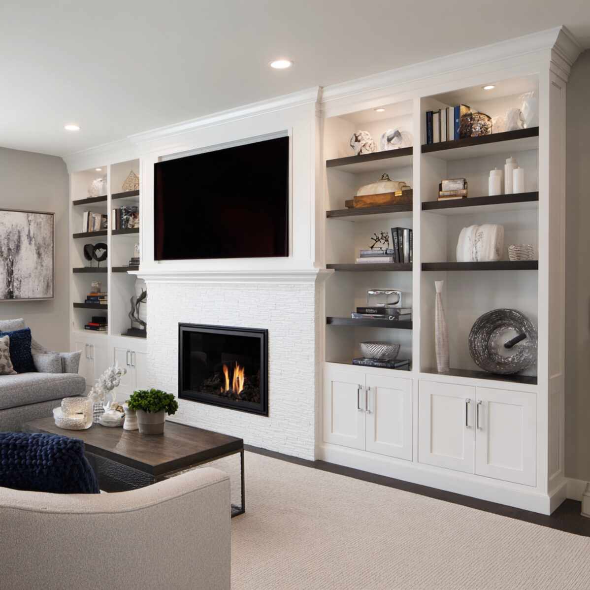 Built-In Shelving for Media and Decor