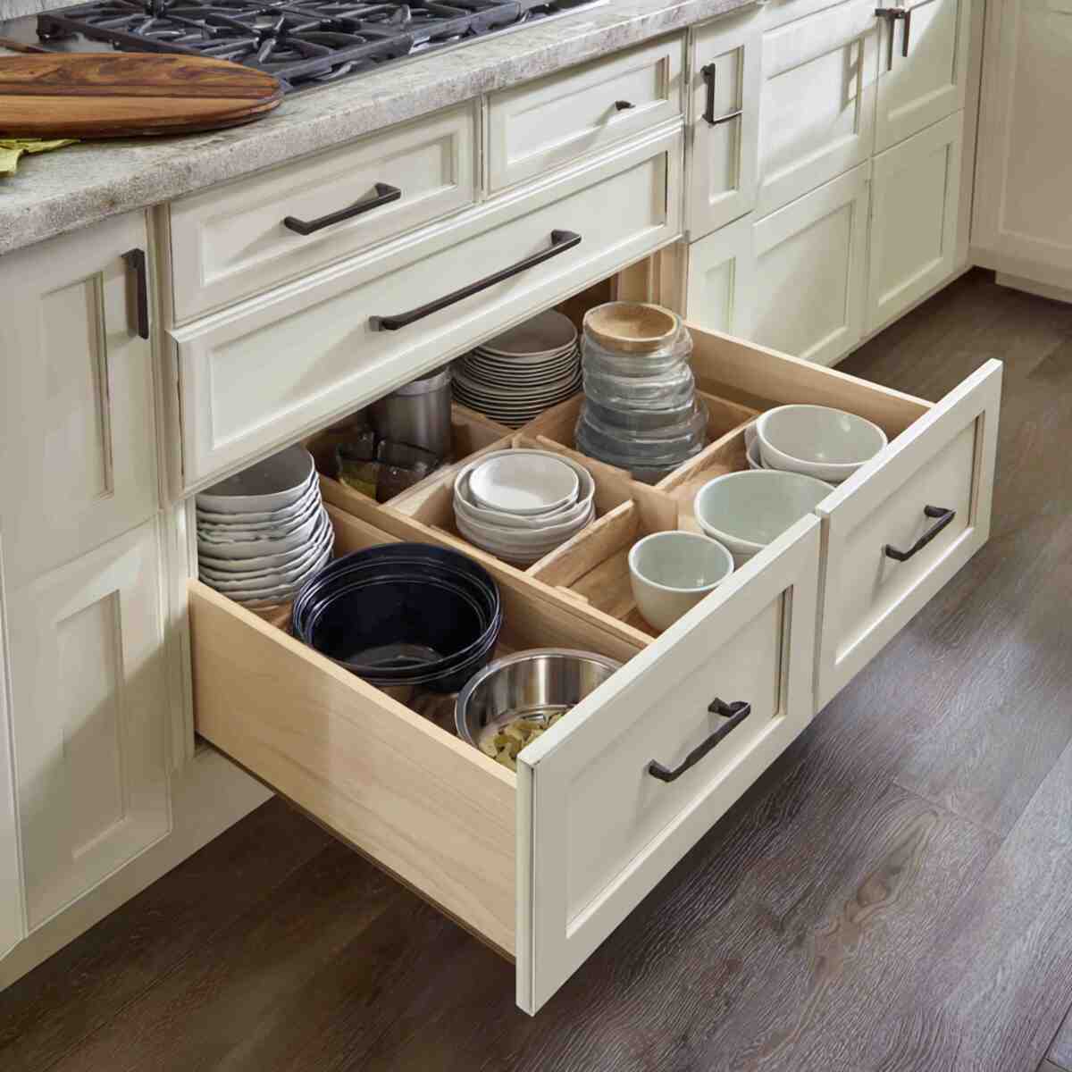 Deep Drawer for Mixing Bowls and Salad Spinners