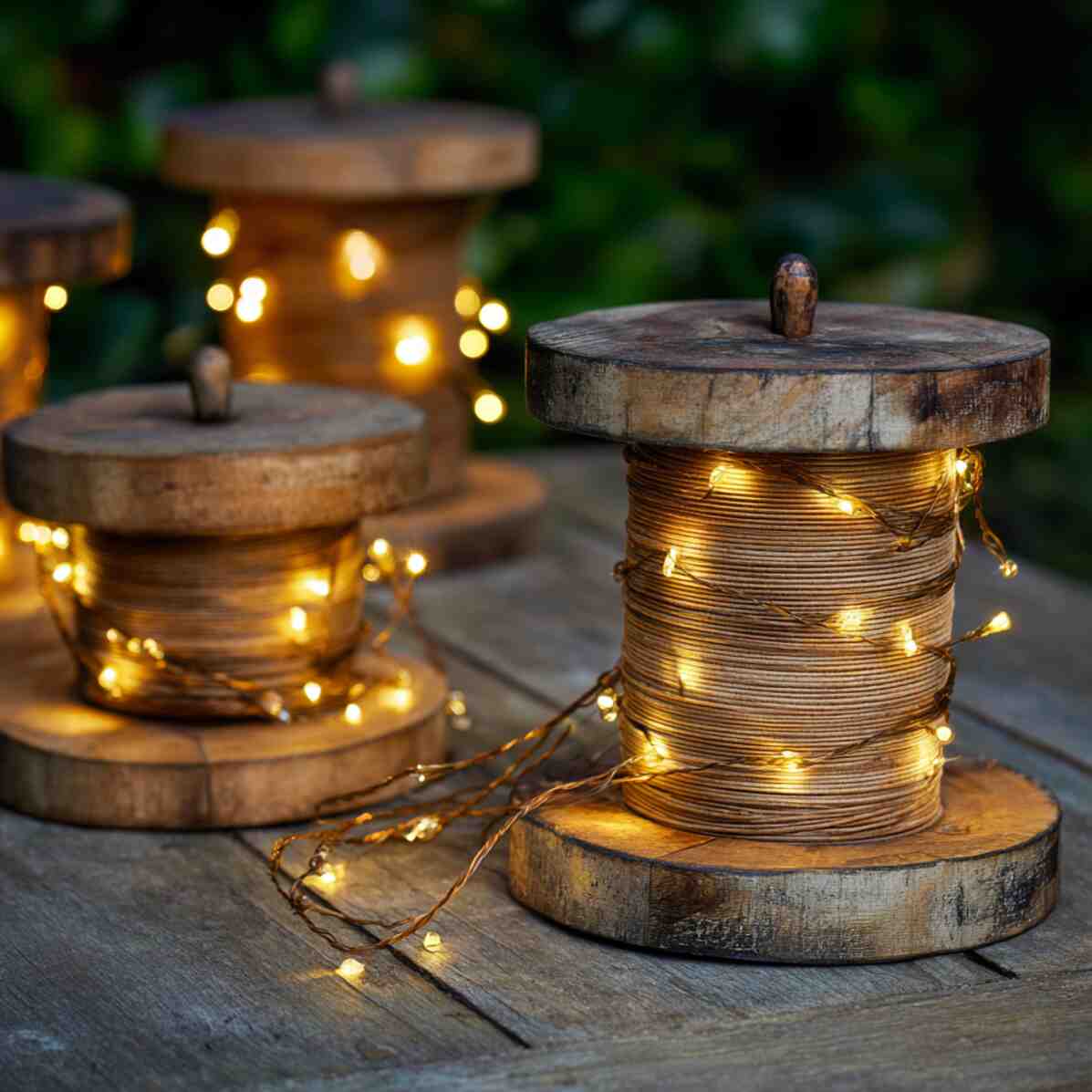 Wooden Spool String Lights