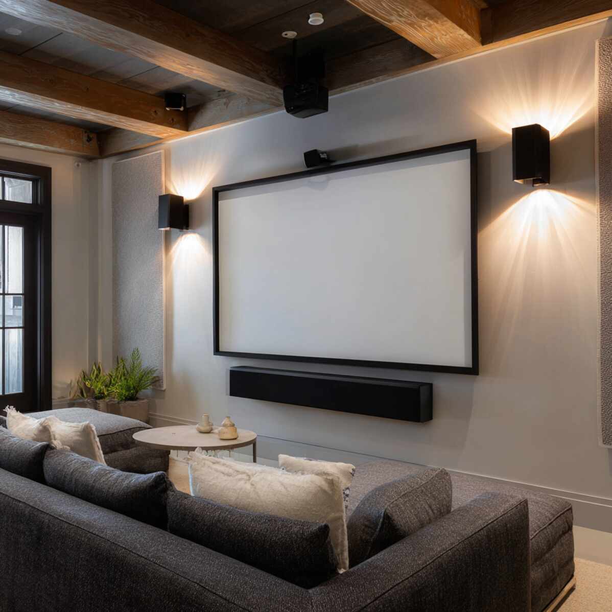 Wall-Mounted TV or Projector Screen
