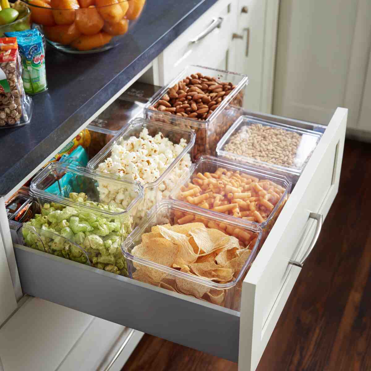 Pull-Out Snack Drawer with Bins