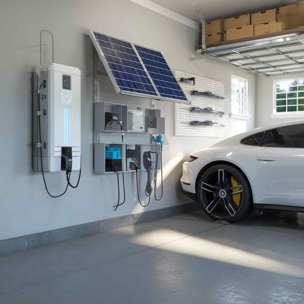 Solar-Powered Wall Charging Setup