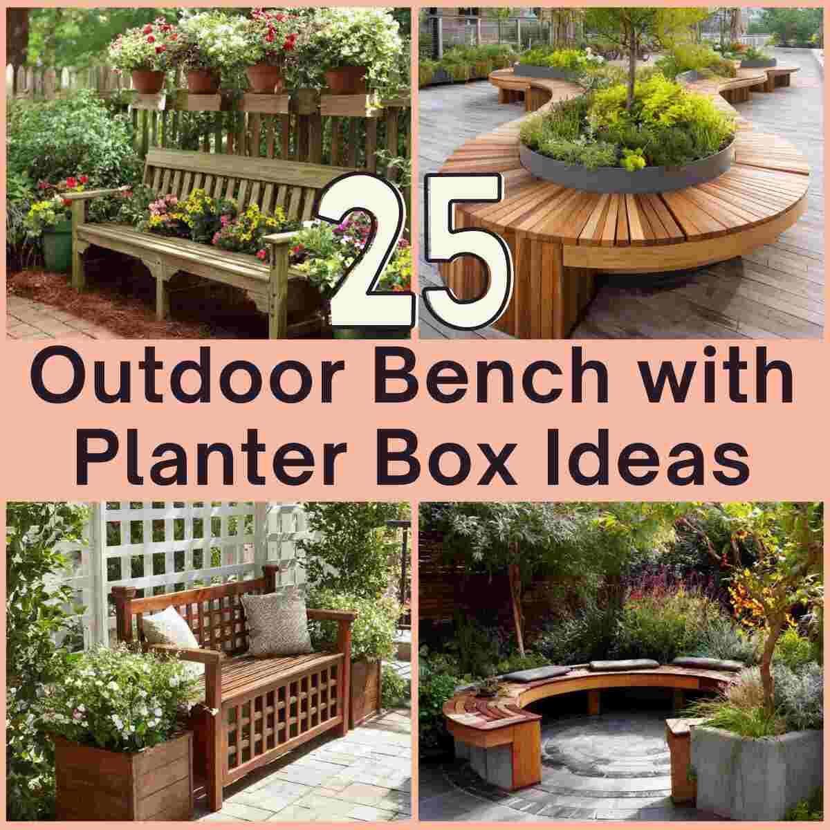 Outdoor Bench with Planter Box Ideas 