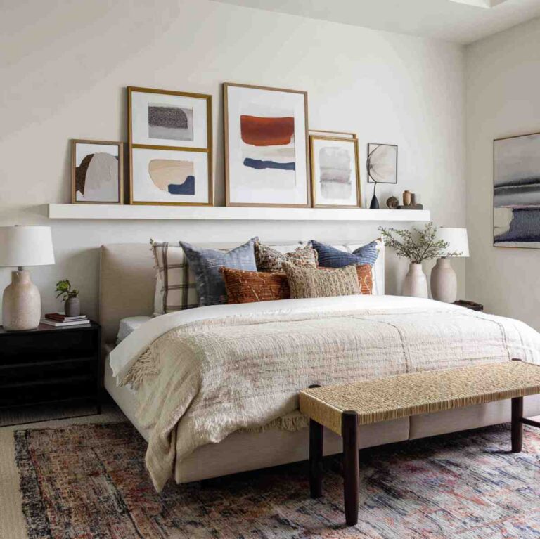 23 Floating Shelf Styling Ideas Above Bed That Transform Your Room ...