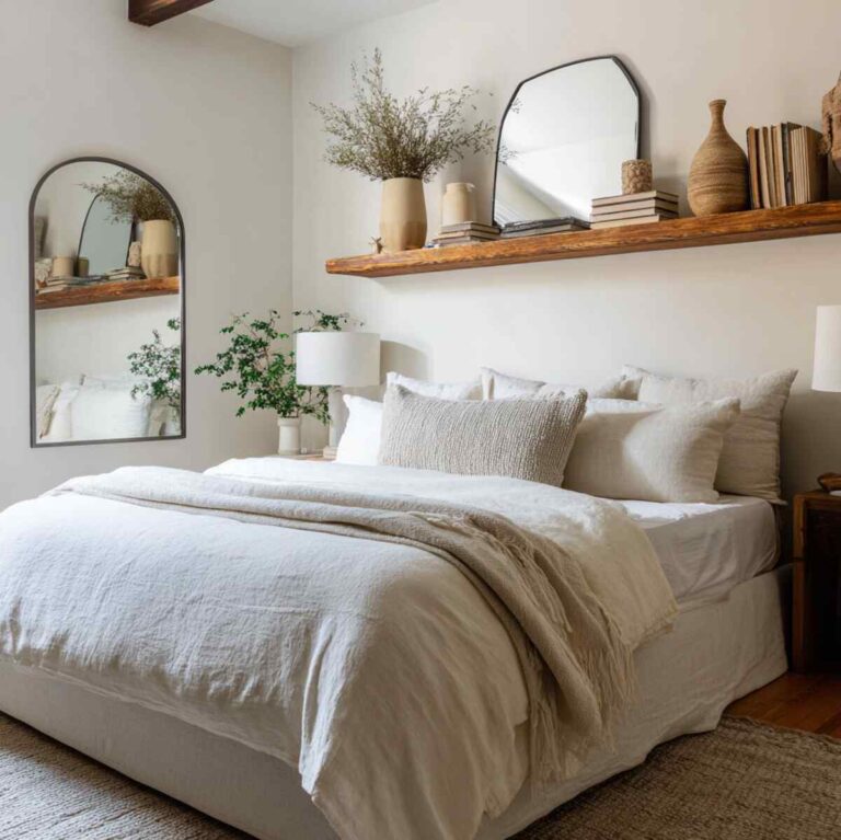 23 Floating Shelf Styling Ideas Above Bed That Transform Your Room ...