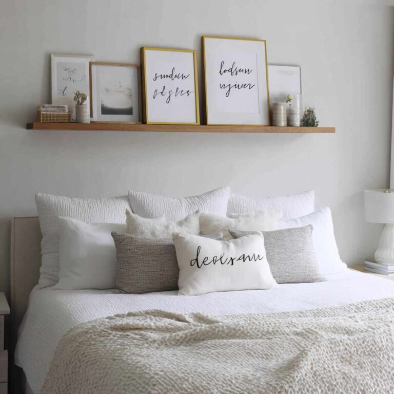 23 Floating Shelf Styling Ideas Above Bed That Transform Your Room ...