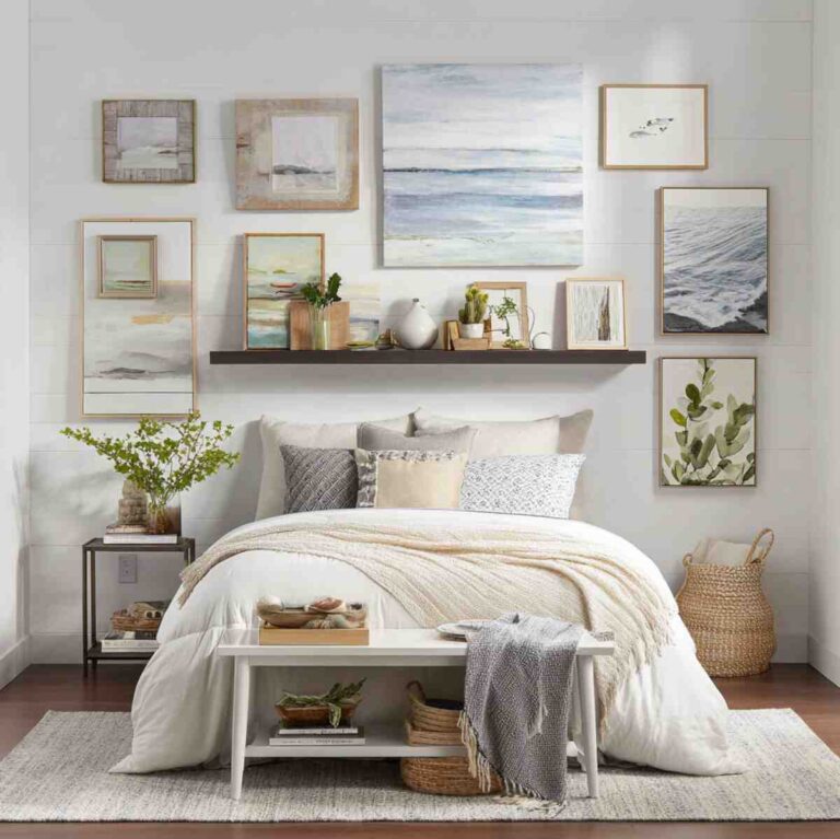 23 Floating Shelf Styling Ideas Above Bed That Transform Your Room ...