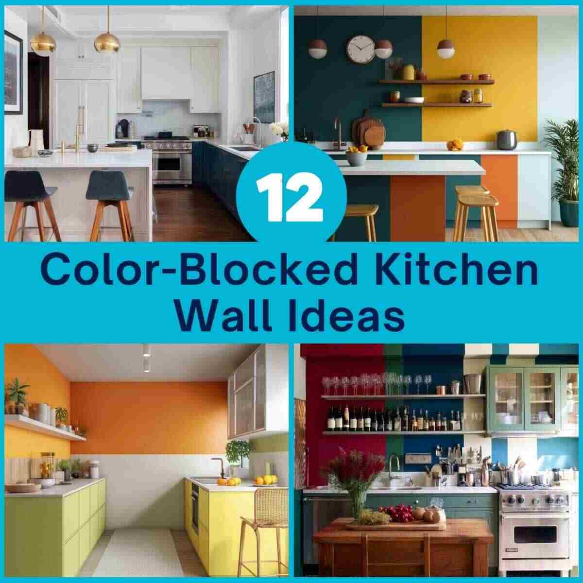 Color-Blocked Kitchen Wall Ideas