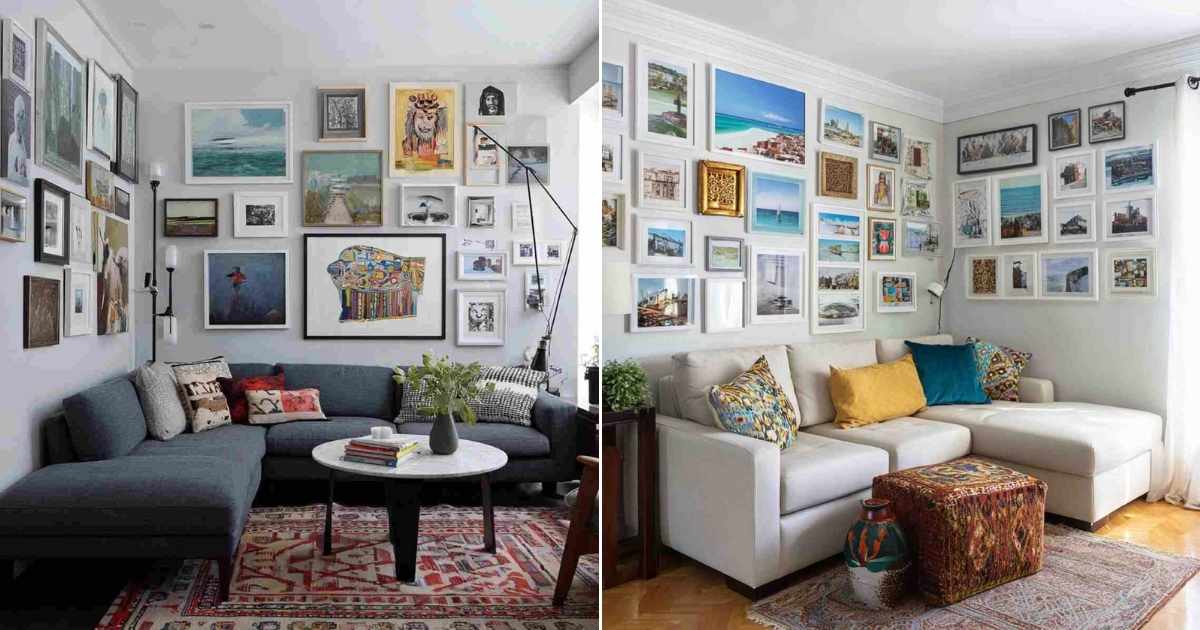 17 Corner Gallery Wall Ideas to Style Living Room