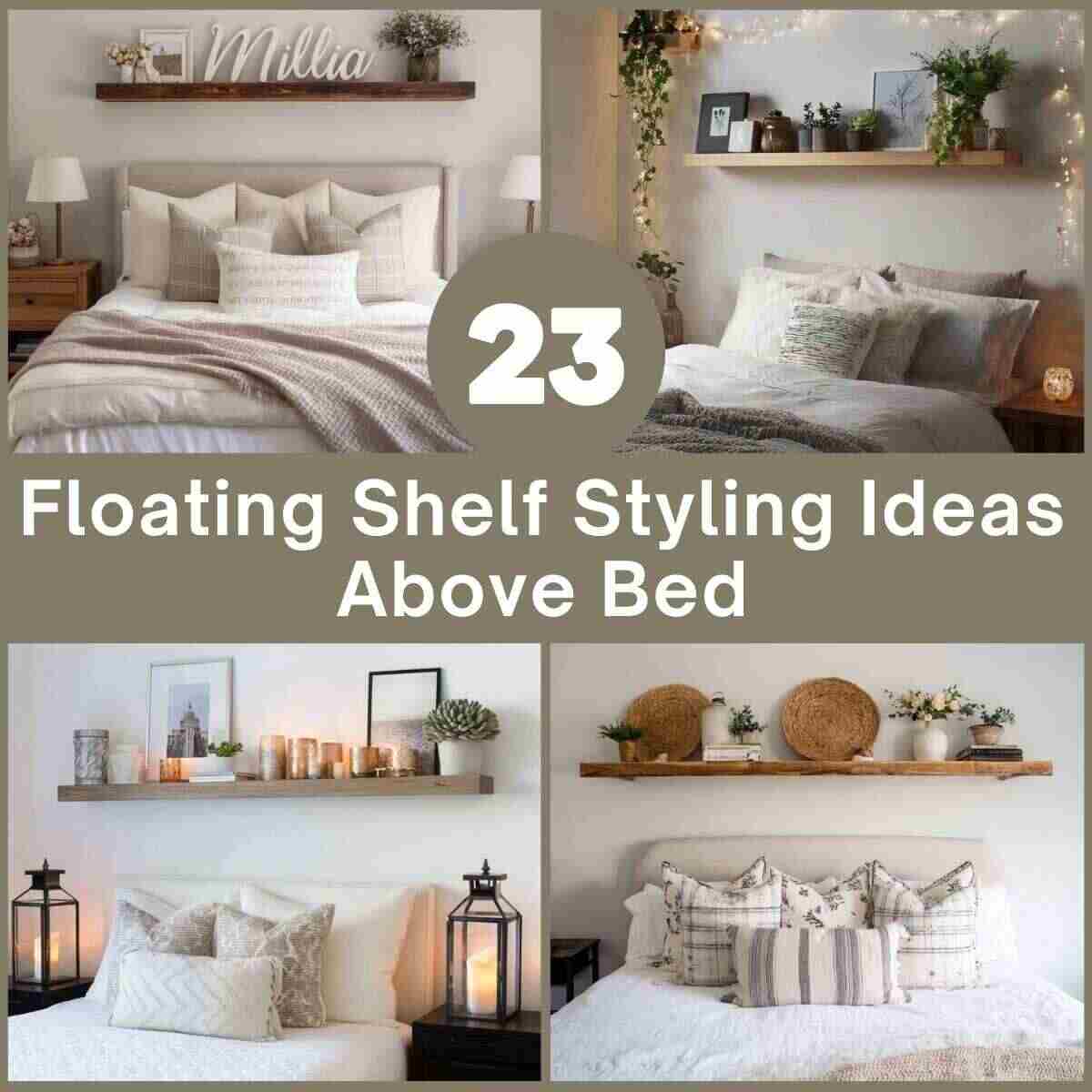 Floating Shelf Styling Ideas Above Bed