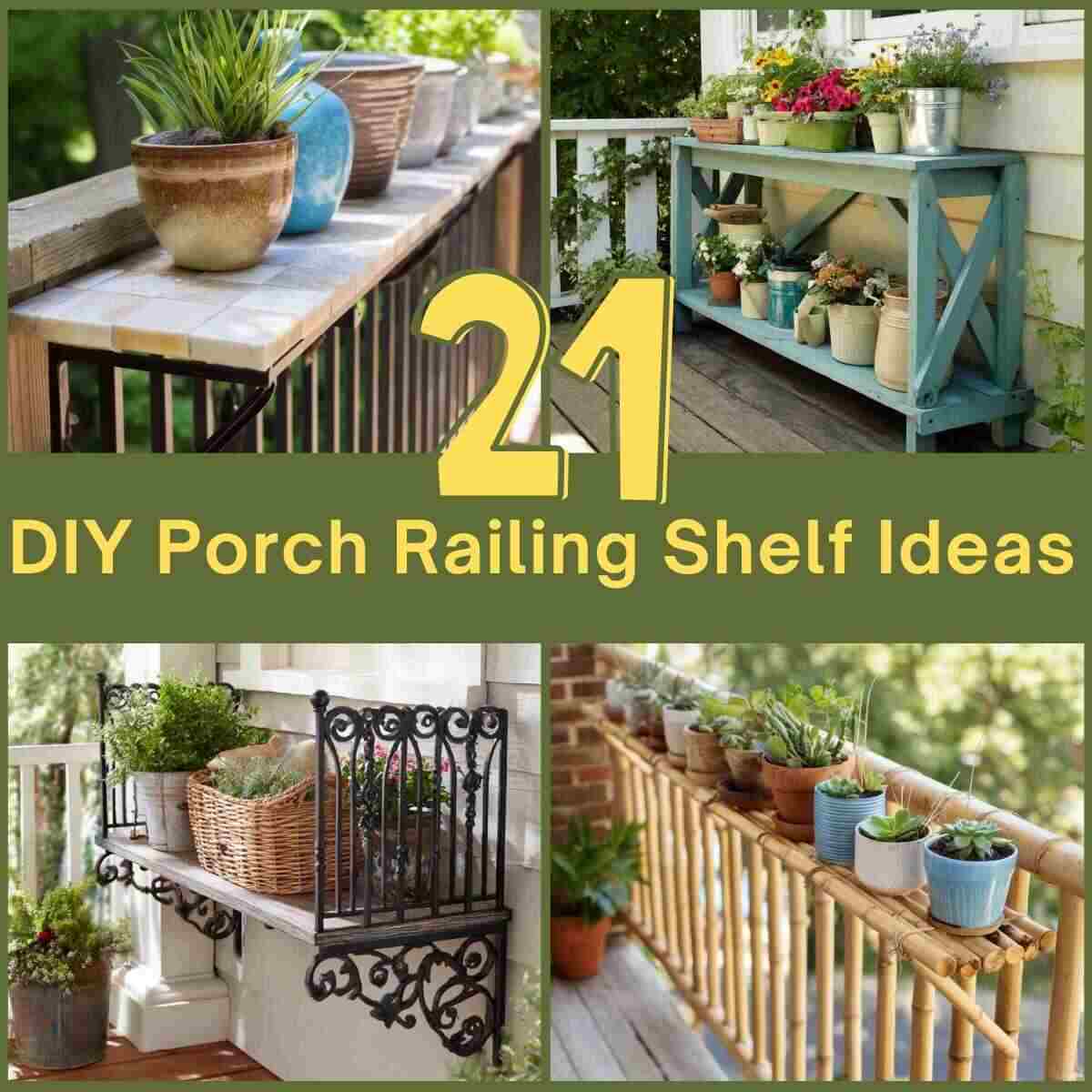 DIY Porch Railing Shelf Ideas