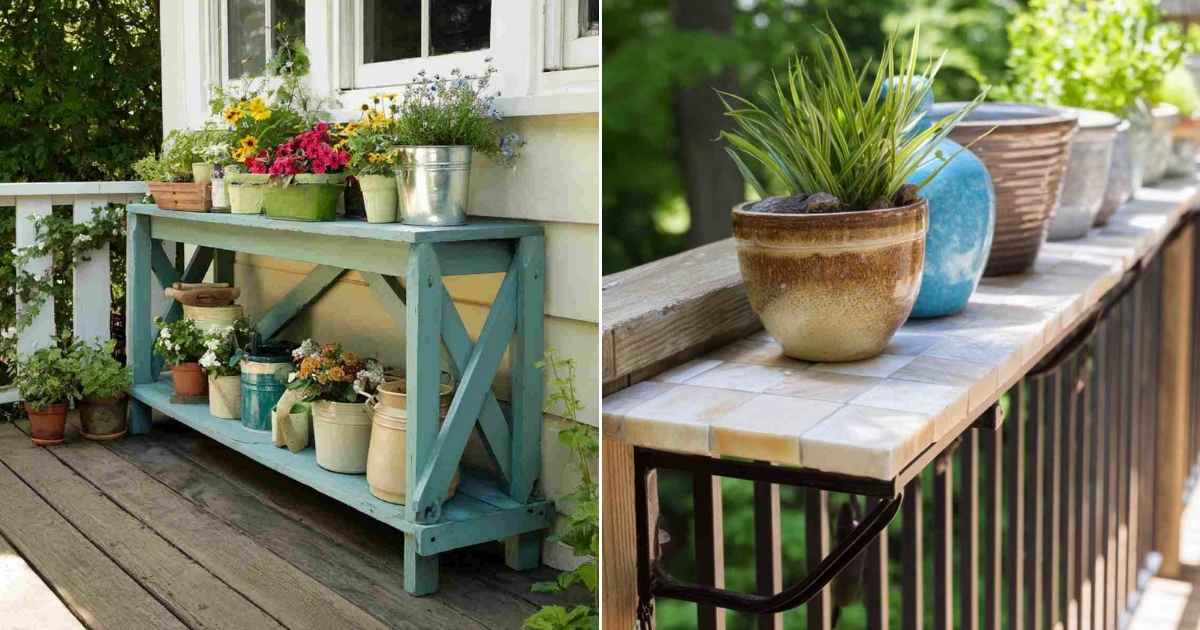 21 Porch Railing Shelf Ideas That Make Outdoor Living Easier