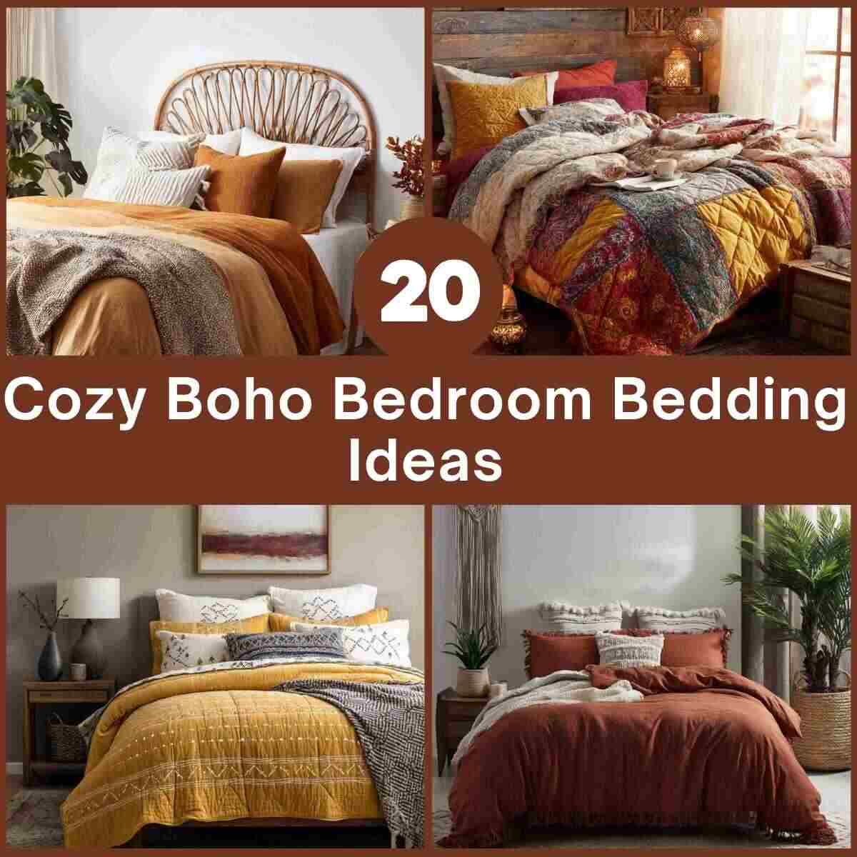 Cozy Boho Bedroom Bedding Ideas