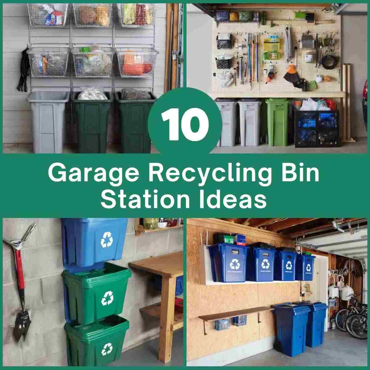 Garage Recycling Bin Station Ideas